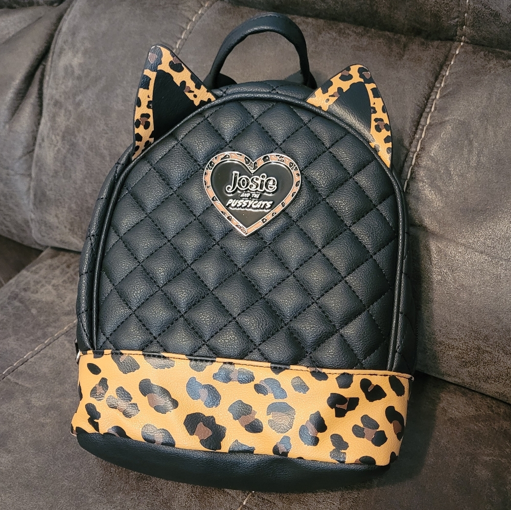 Josie and the Pussycats black and animal print mini backpack, NWT